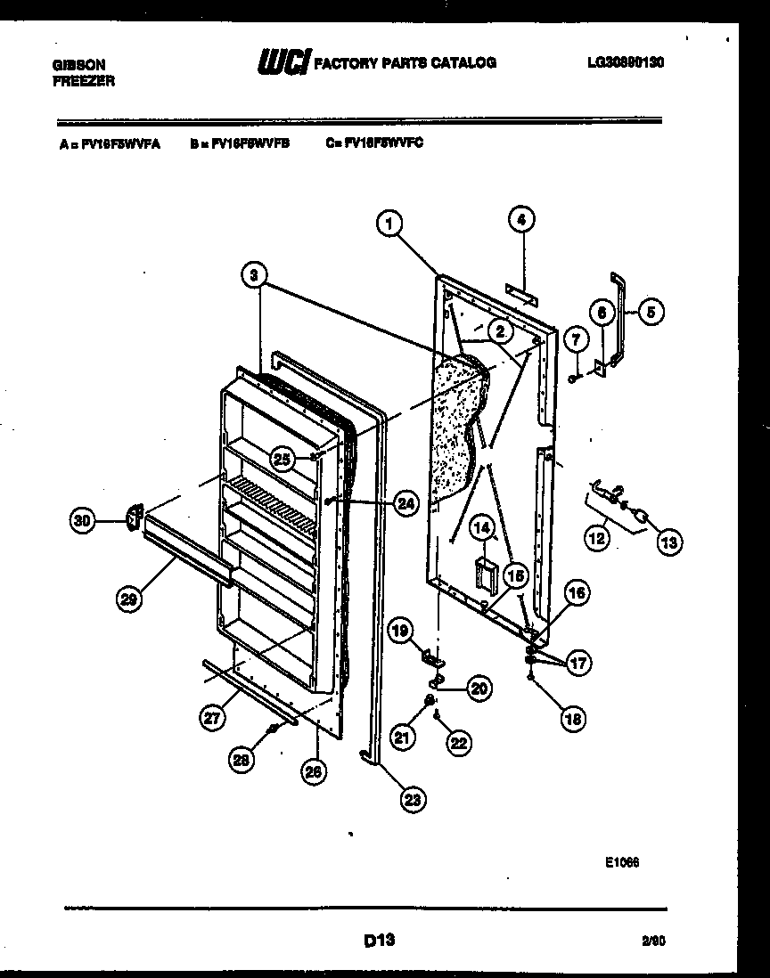 Gibson FV16F5WVFC door parts diagram