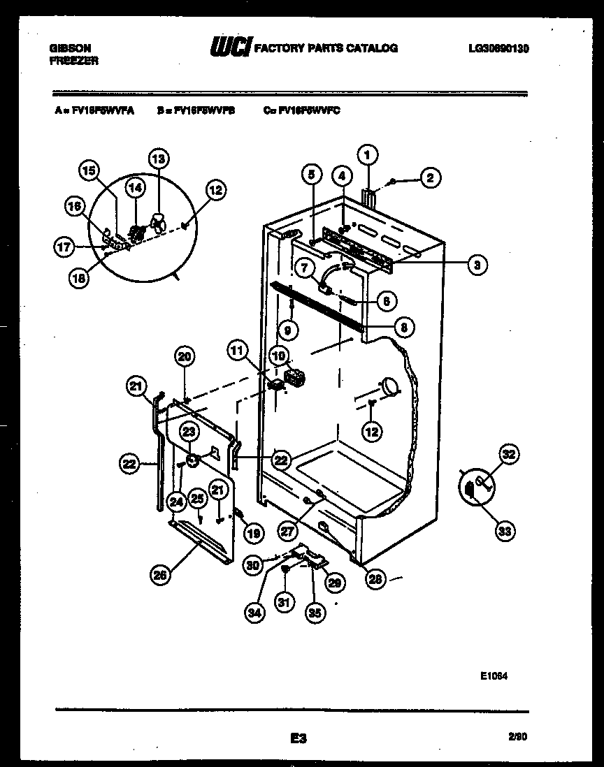 Gibson FV16F5WVFC interior parts diagram