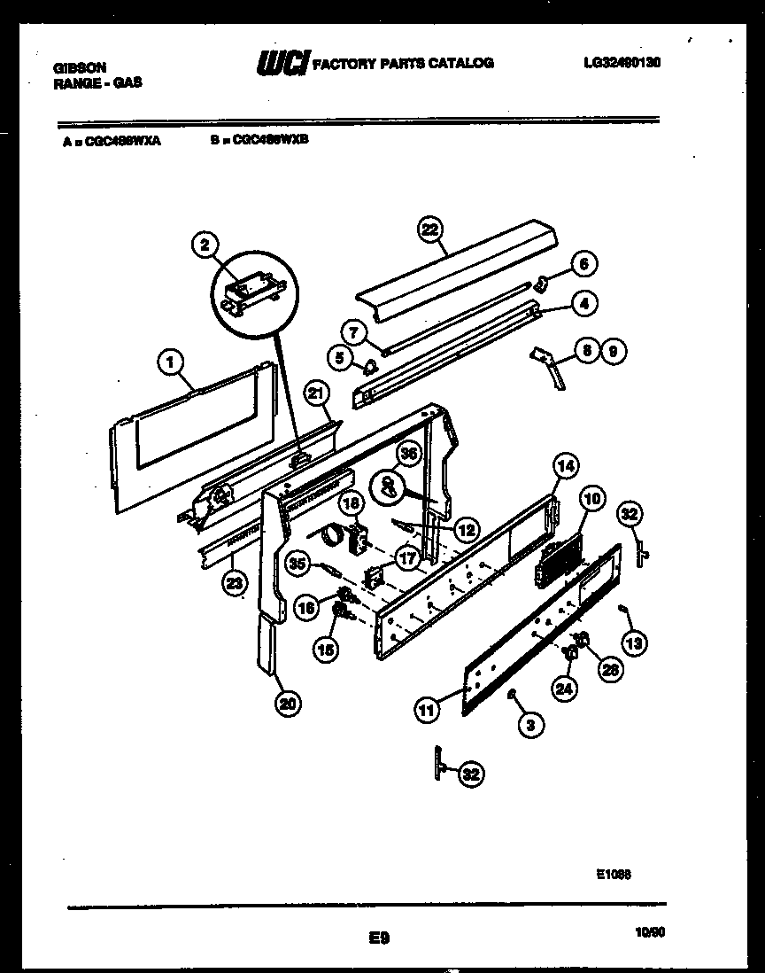 Gibson CGC4S8WXB backguard diagram