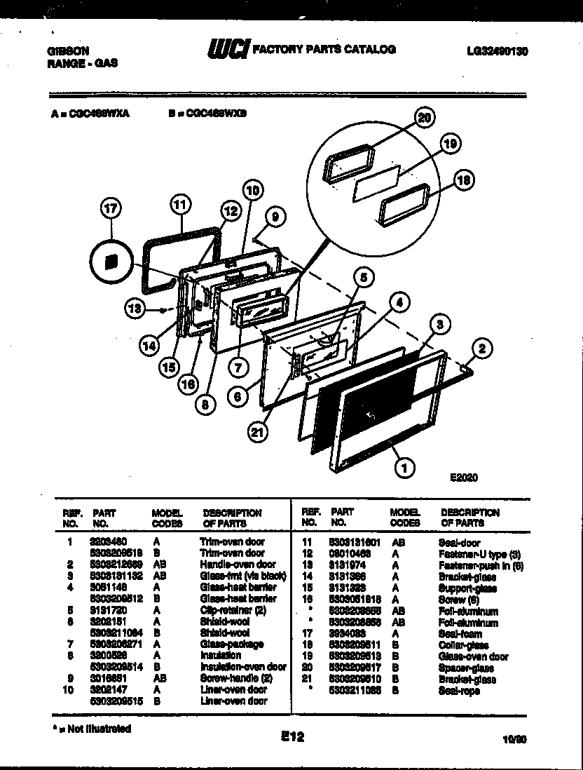 Gibson CGC4S8WXB door parts diagram
