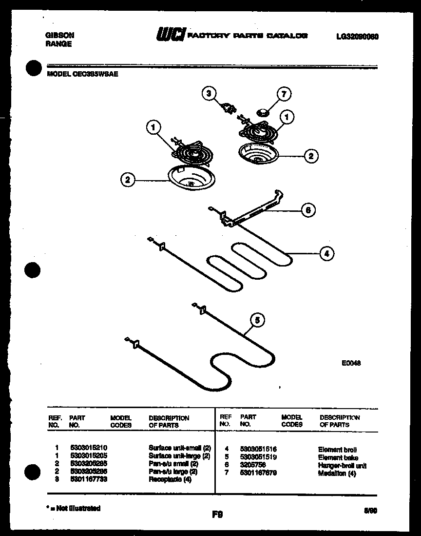 Gibson CEC3S5WSAE broiler parts diagram