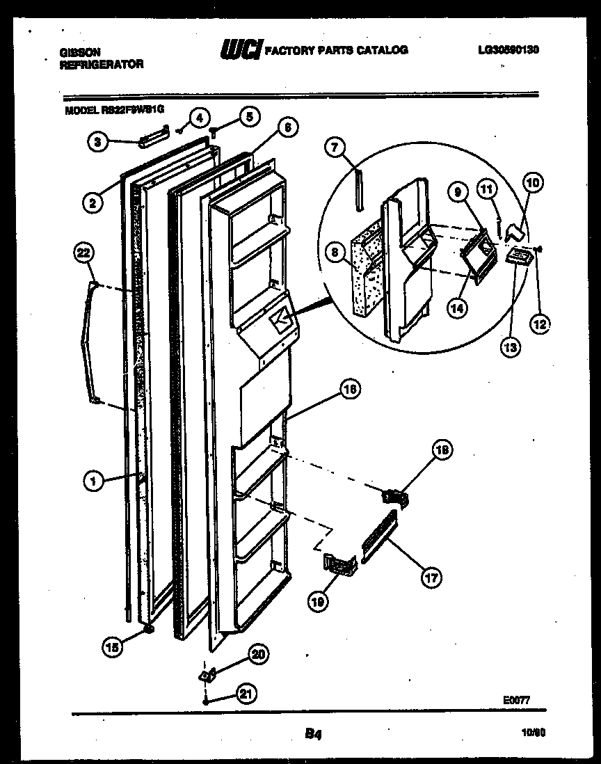 Gibson RS22F9WS1G freezer door parts diagram