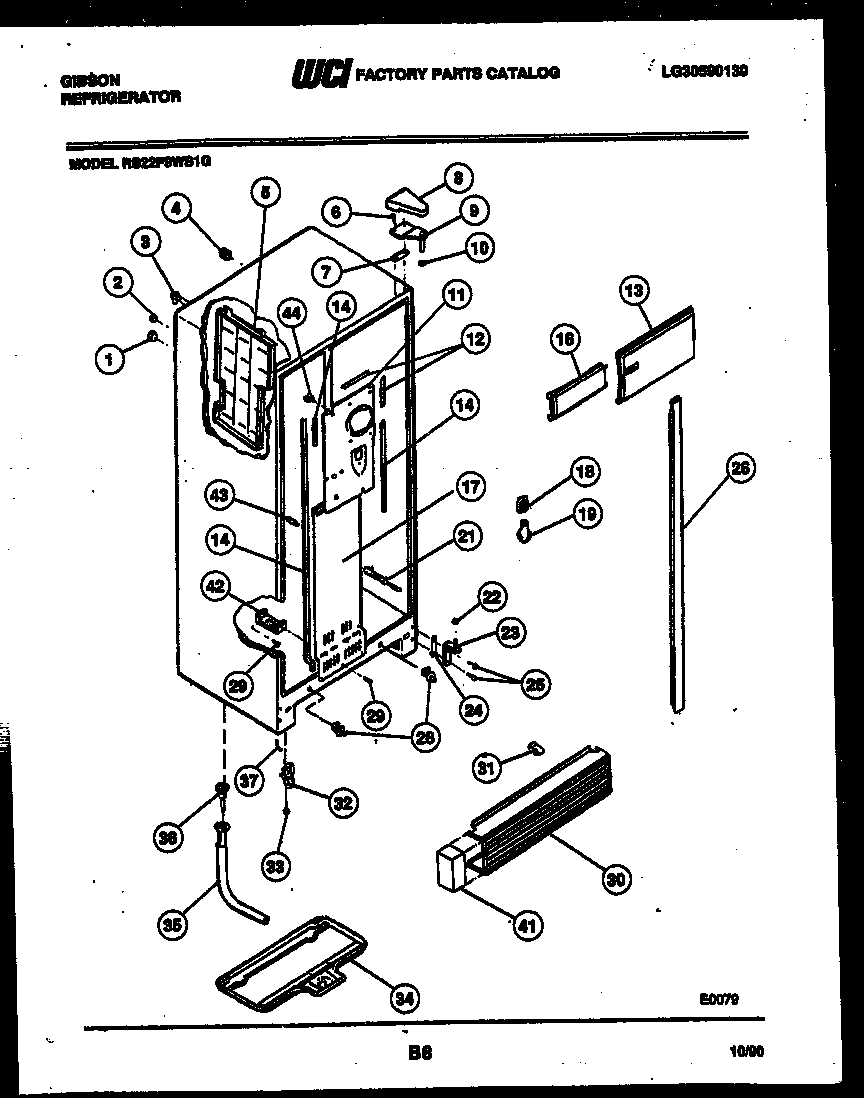 Gibson RS22F9WS1G cabinet parts diagram