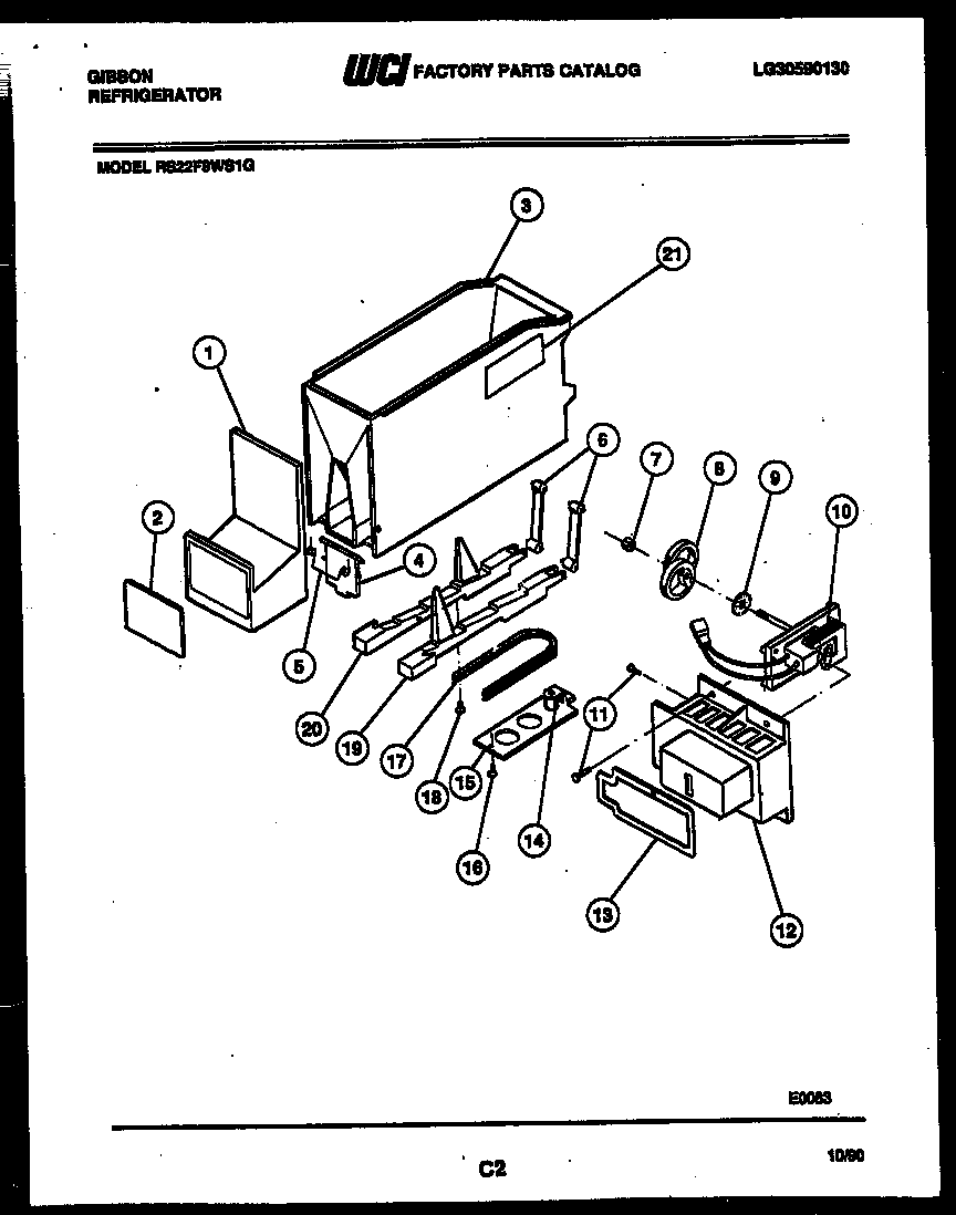 Gibson RS22F9WS1G ice dispenser diagram