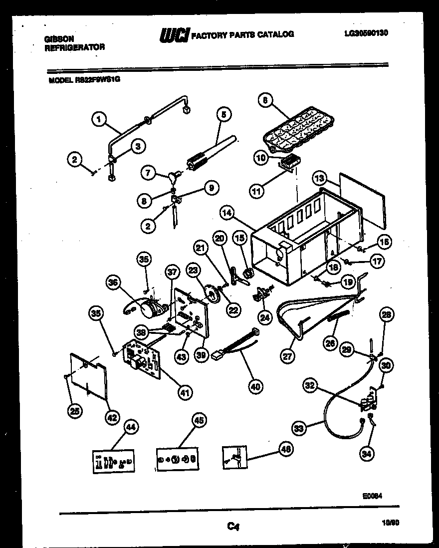 Gibson RS22F9WS1G ice maker and installation parts diagram