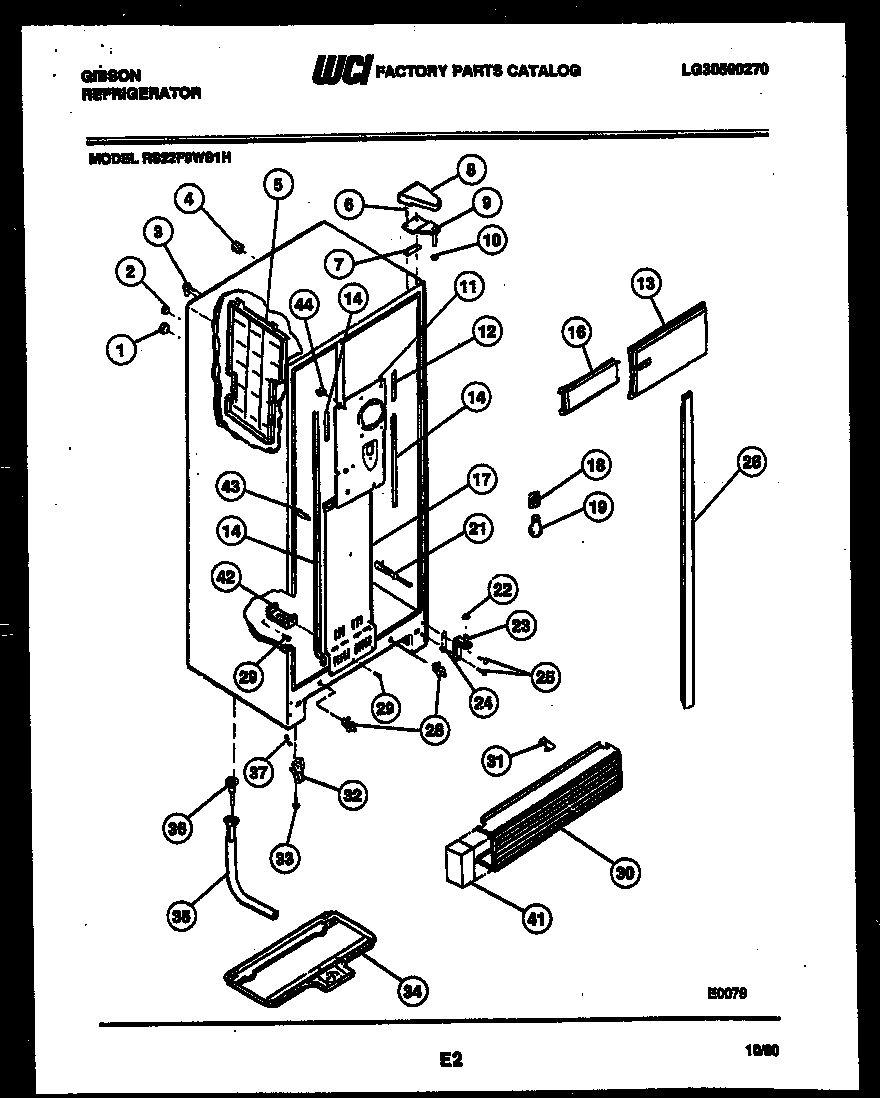 Gibson RS22F9WS1H cabinet parts diagram