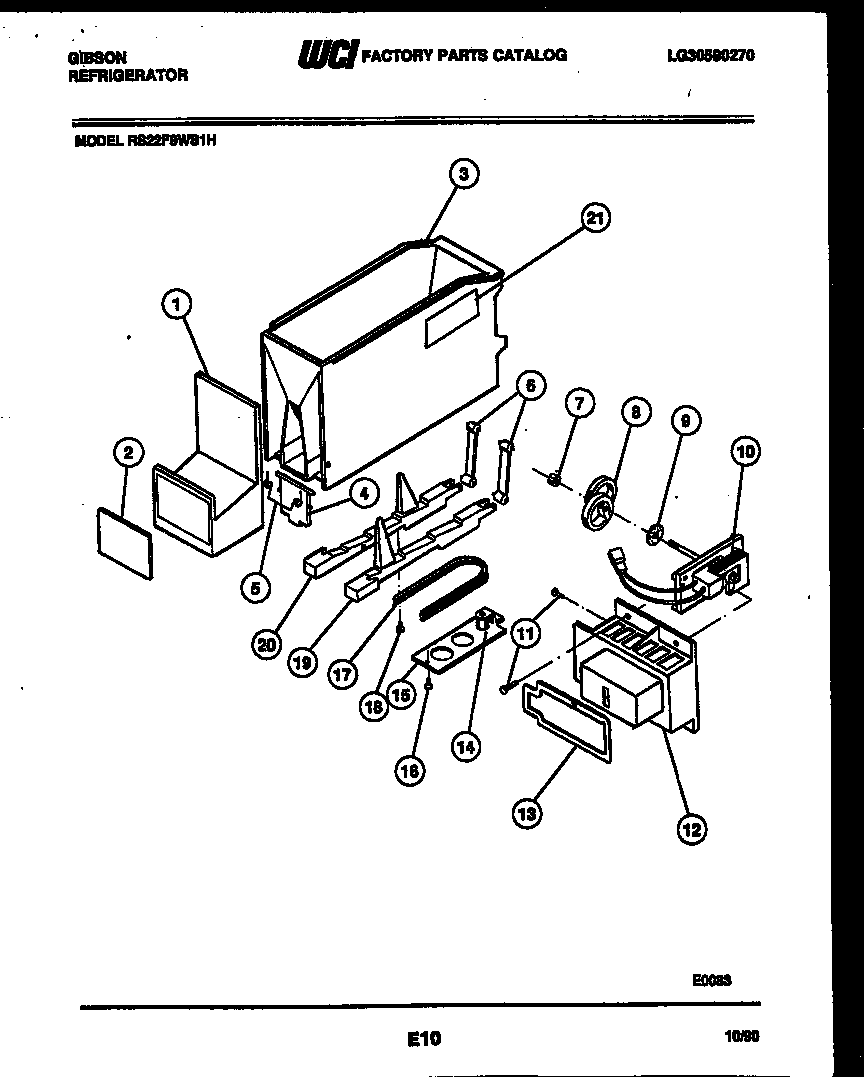 Gibson RS22F9WS1H ice dispenser diagram