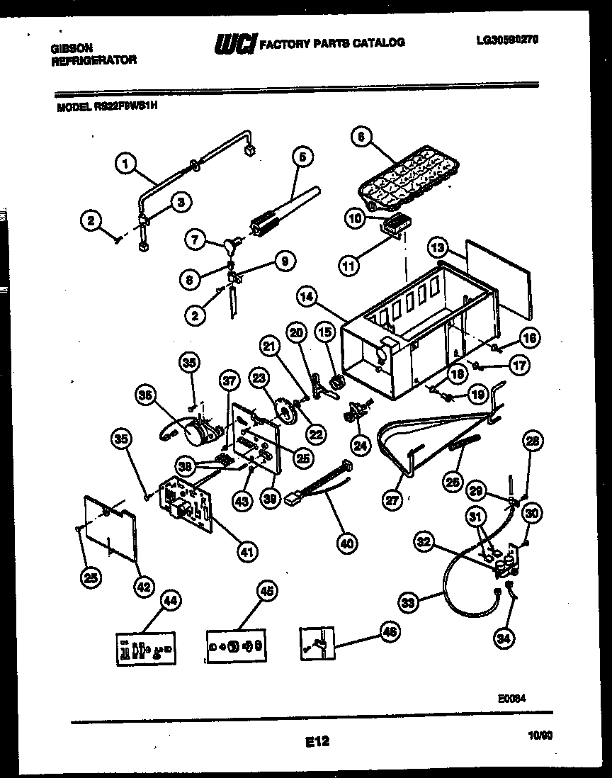 Gibson RS22F9WS1H ice maker and installation parts diagram