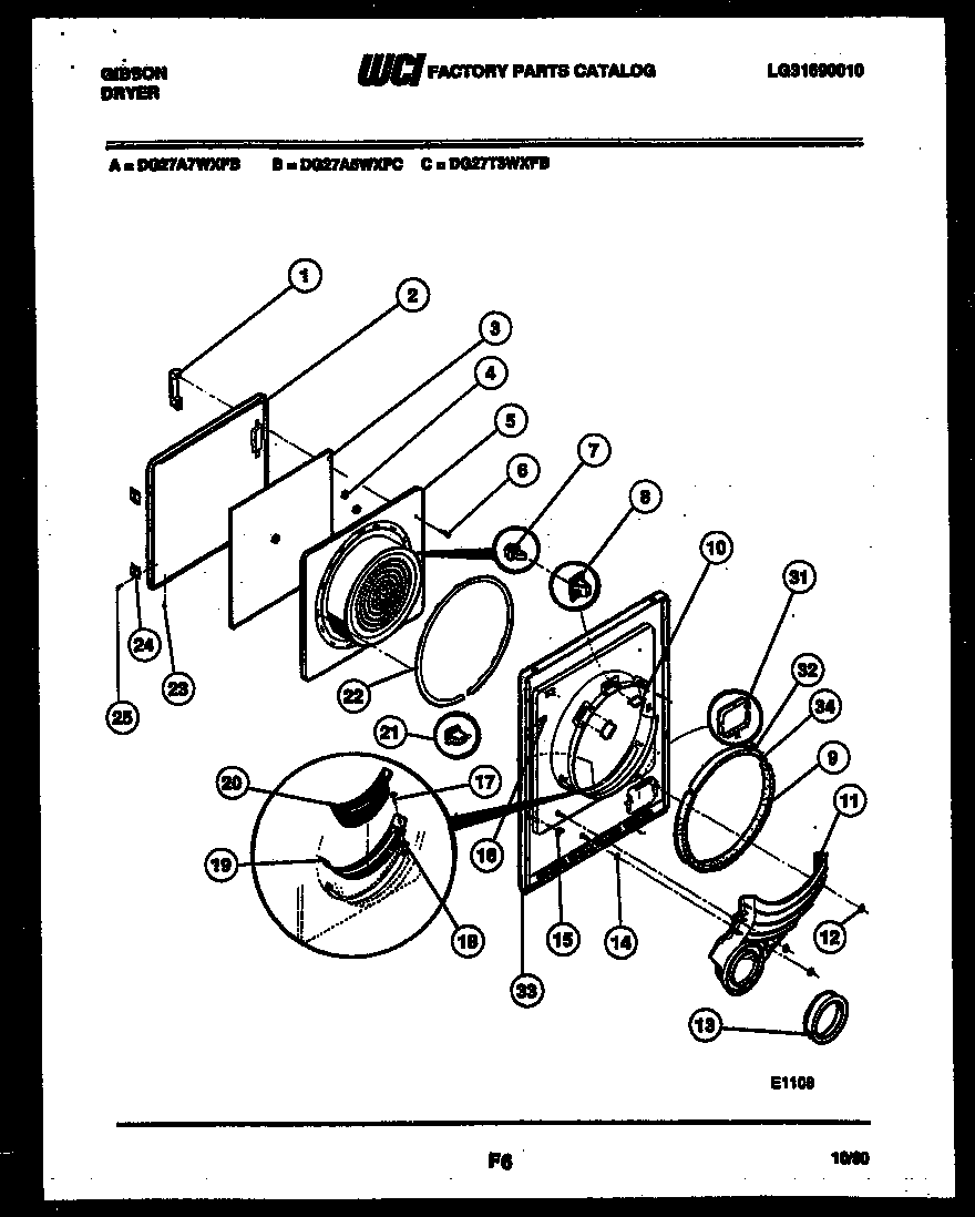 Gibson DG27T3WXFB door parts diagram