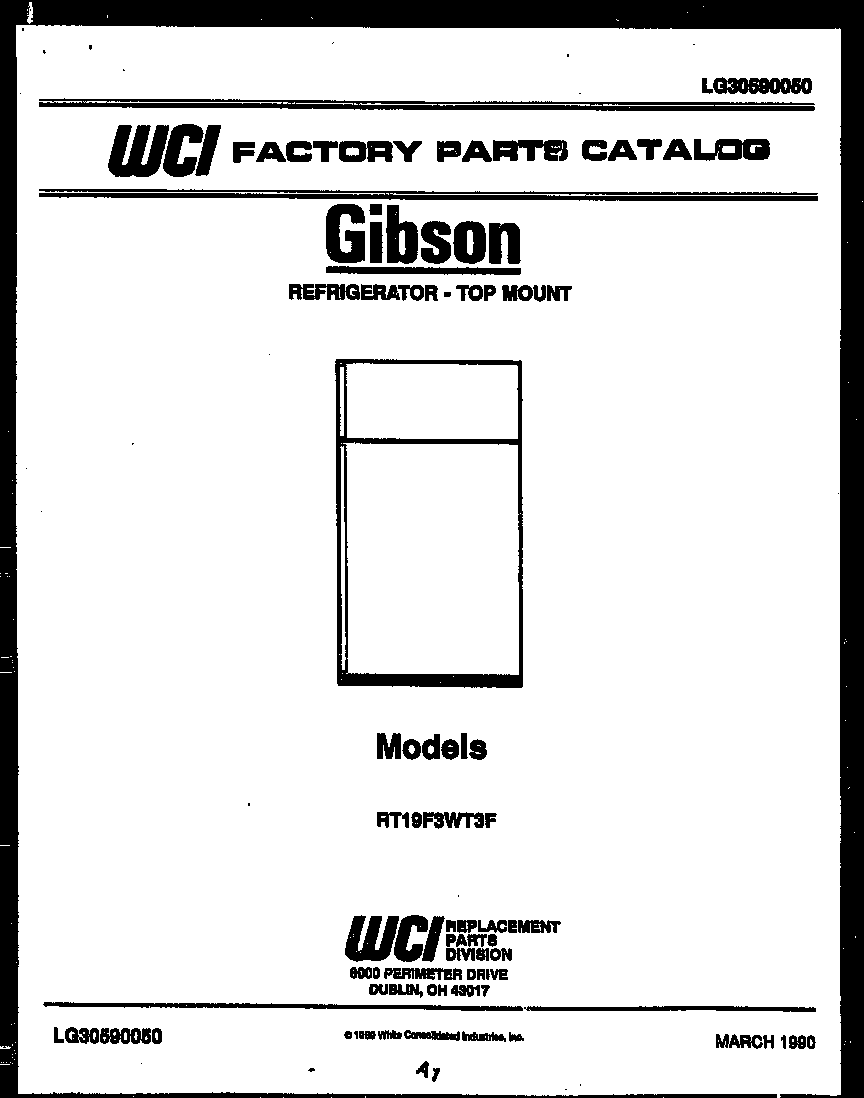 Gibson RT19F3WT3F cover page diagram