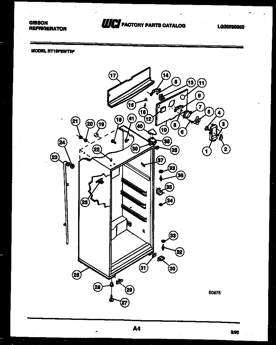 Gibson RT19F3WT3F cabinet parts diagram