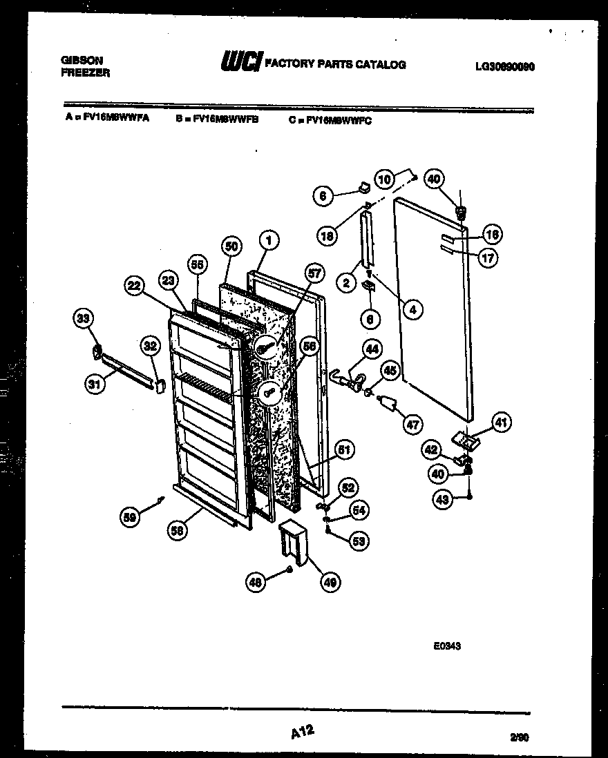 Gibson FV16M8WWFC door parts diagram