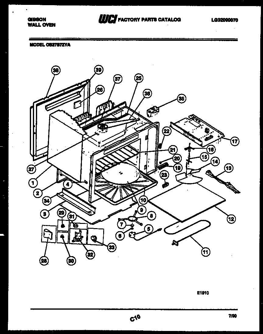 Gibson OB27S7ZYA oven body parts diagram