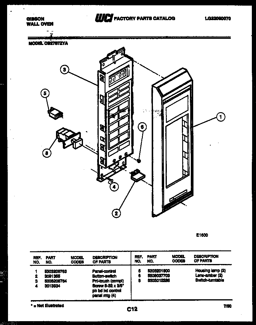 Gibson OB27S7ZYA control panel diagram