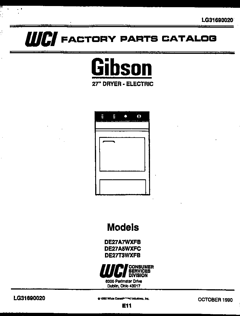 Gibson DE27A7WXFB null diagram