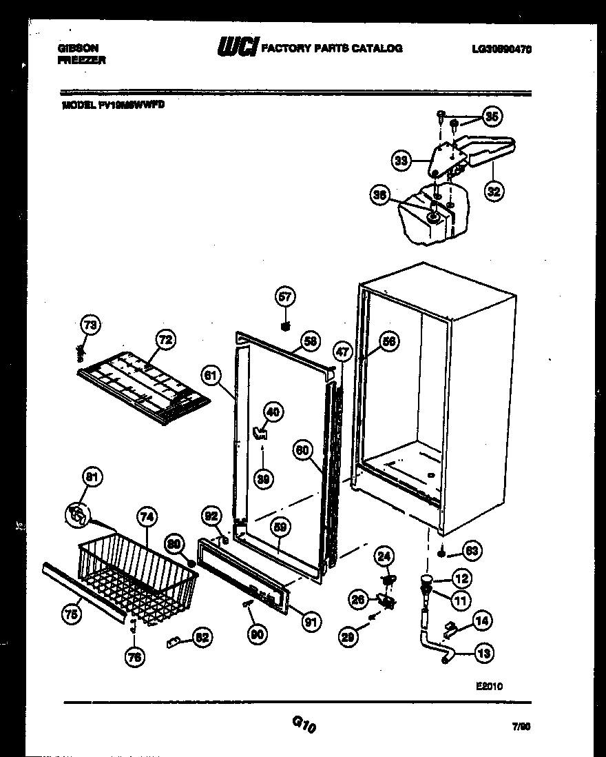 Gibson FV19M8WWFD cabinet parts diagram
