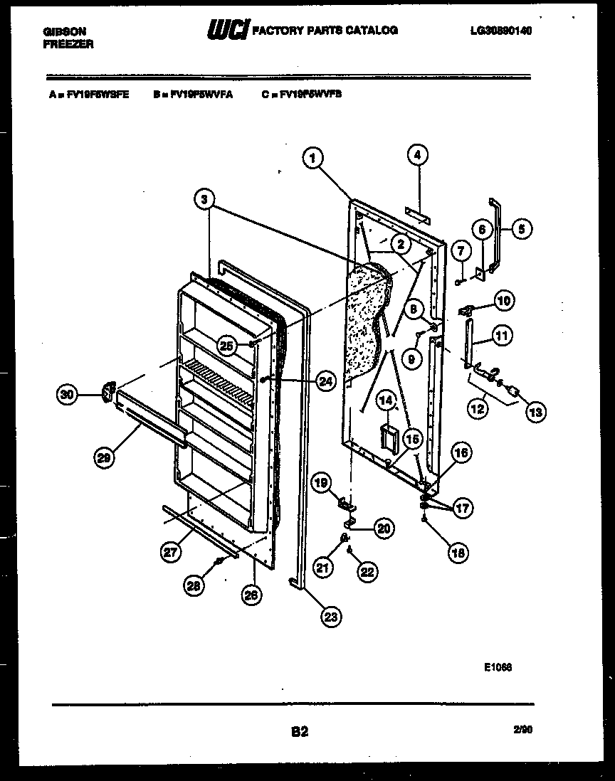 Gibson FV19F5WVFB door parts diagram