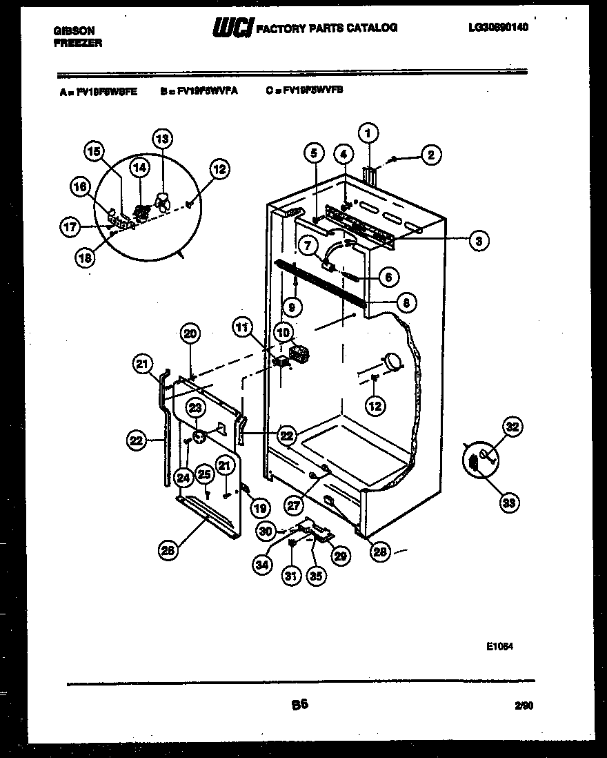 Gibson FV19F5WVFB interior parts diagram
