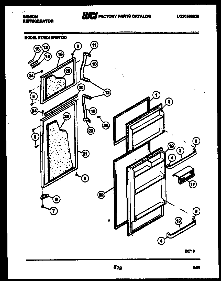 Gibson RT19F9WT3D door parts diagram