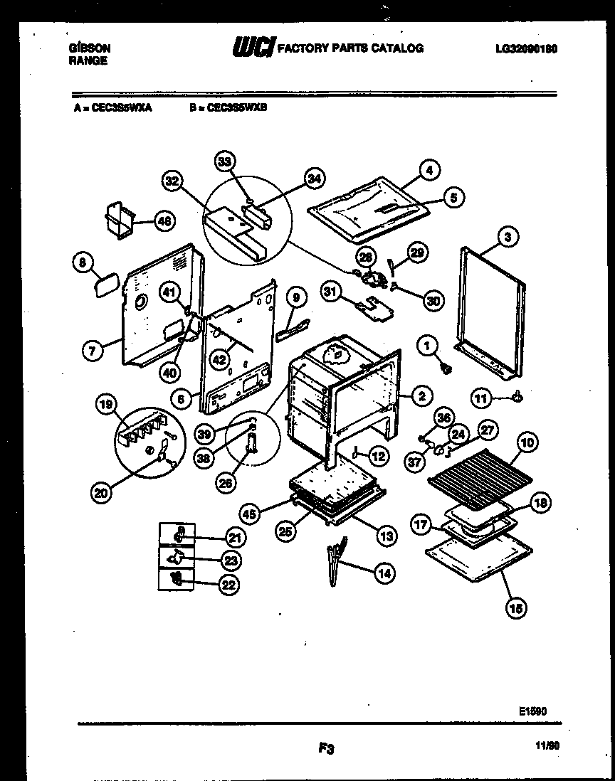 Gibson CEC3S5WXB body parts diagram