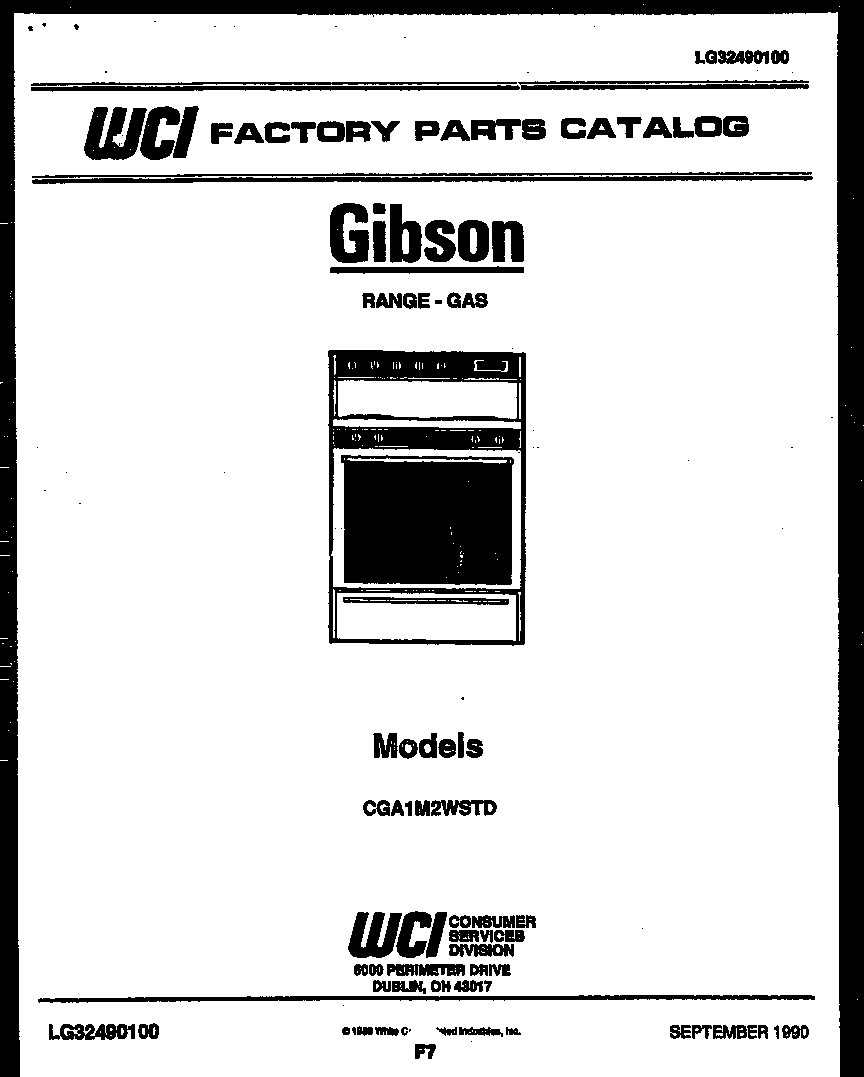Gibson CGA1M2WSTD cover page diagram