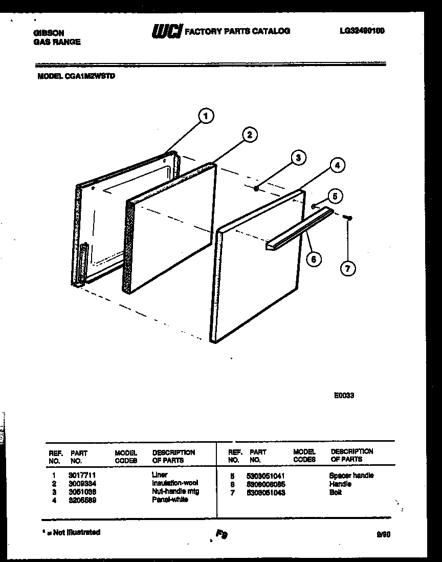 Gibson CGA1M2WSTD door parts diagram