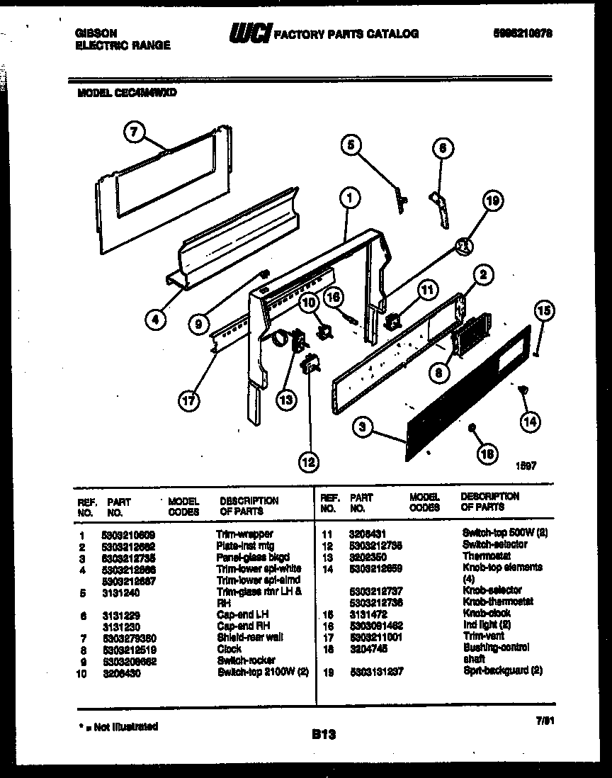 Gibson CEC4M4WXD backguard diagram