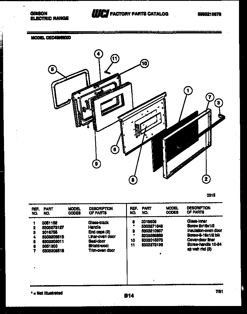 Gibson CEC4M4WXD door parts diagram