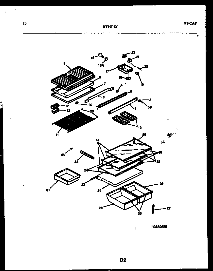 Gibson RT19F7YX3A shelves and supports diagram