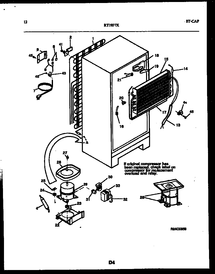 Gibson RT19F7YX3A system and automatic defrost parts diagram