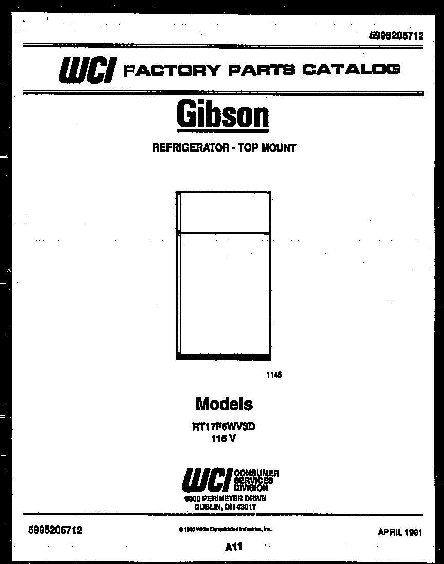Gibson RT17F6WV3D cover page diagram