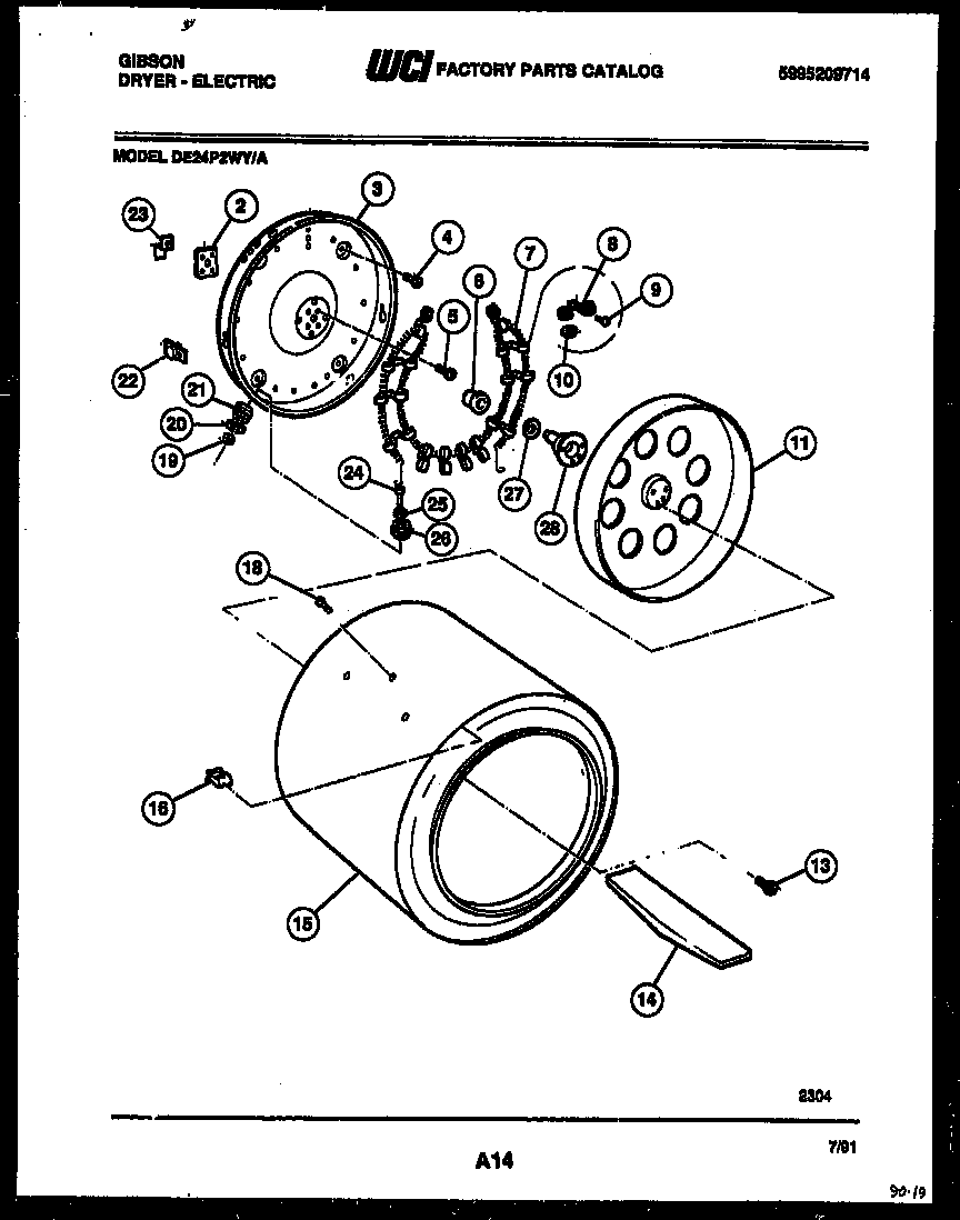 Gibson DE24P2WYA heating and housing diagram