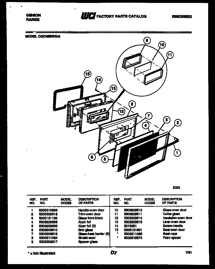Gibson CGC4S9DXA door parts diagram