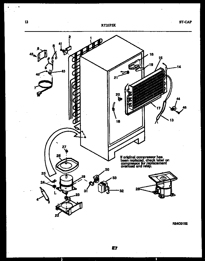 Gibson RT21F5YX3A system and automatic defrost parts diagram