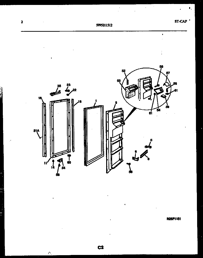 Gibson RS22F9WX1B freezer door parts diagram