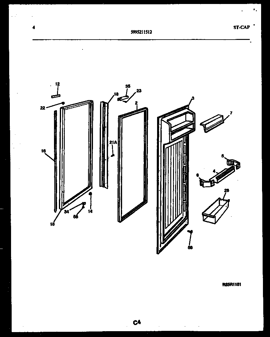 Gibson RS22F9WX1B refrigerator door parts diagram