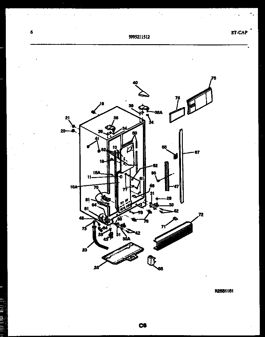 Gibson RS22F9WX1B cabinet parts diagram