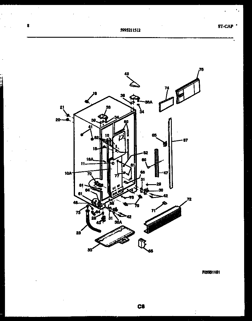 Gibson RS22F9WX1B cabinet parts diagram