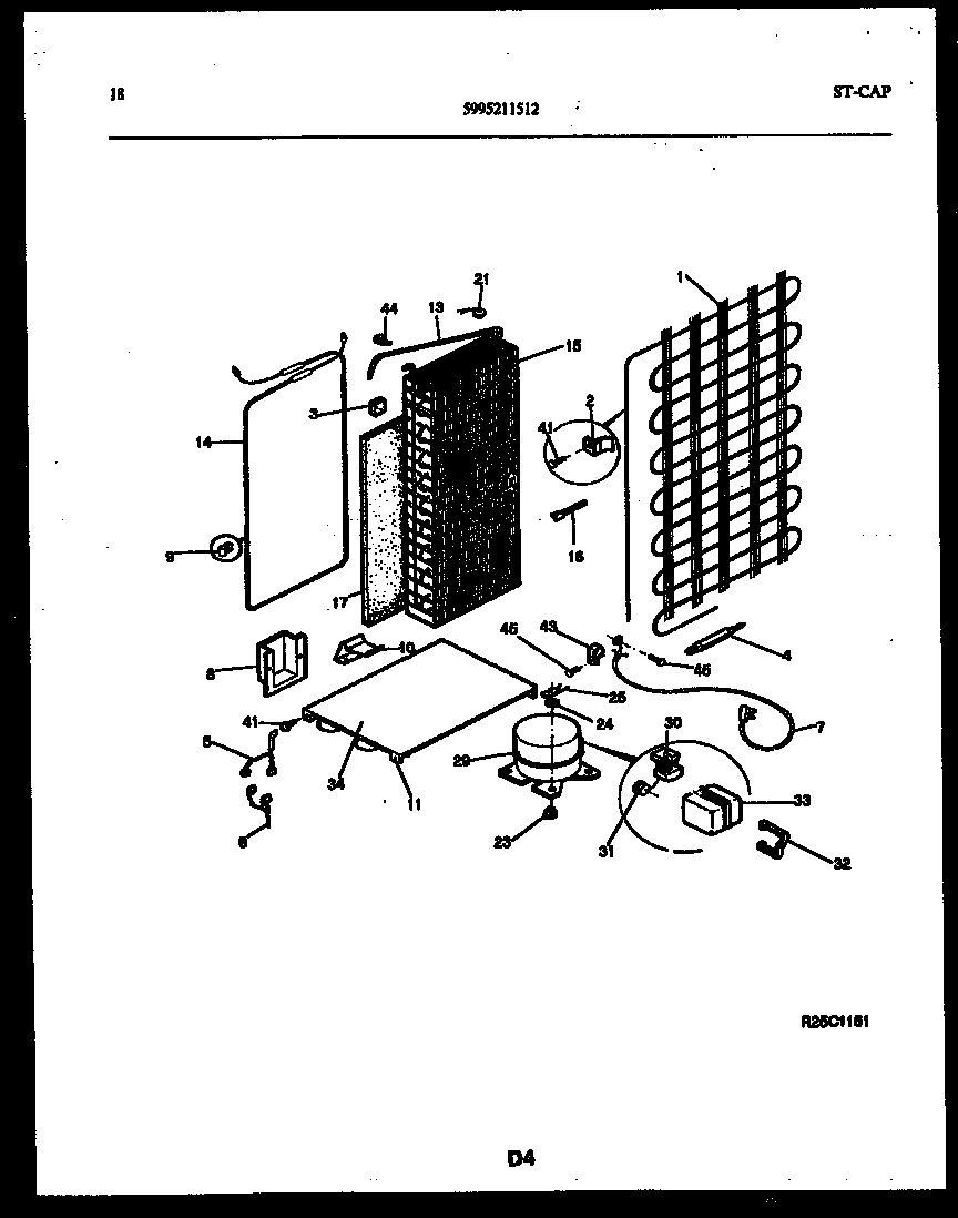 Gibson RS22F9WX1B system and automatic defrost parts diagram