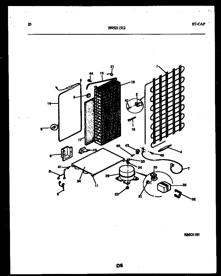 Gibson RS22F9WX1B system and automatic defrost parts diagram