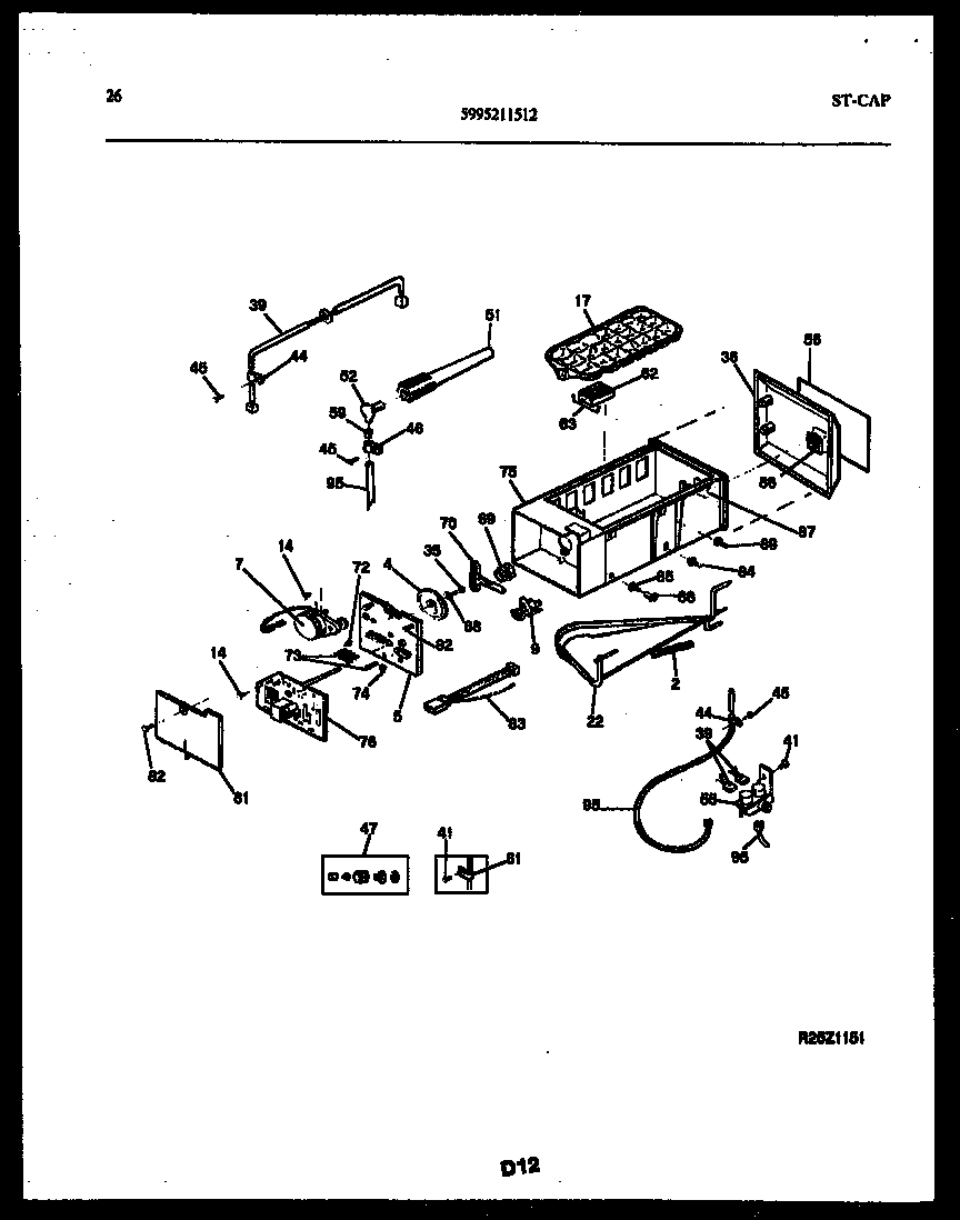 Gibson RS22F9WX1B ice maker and installation parts diagram