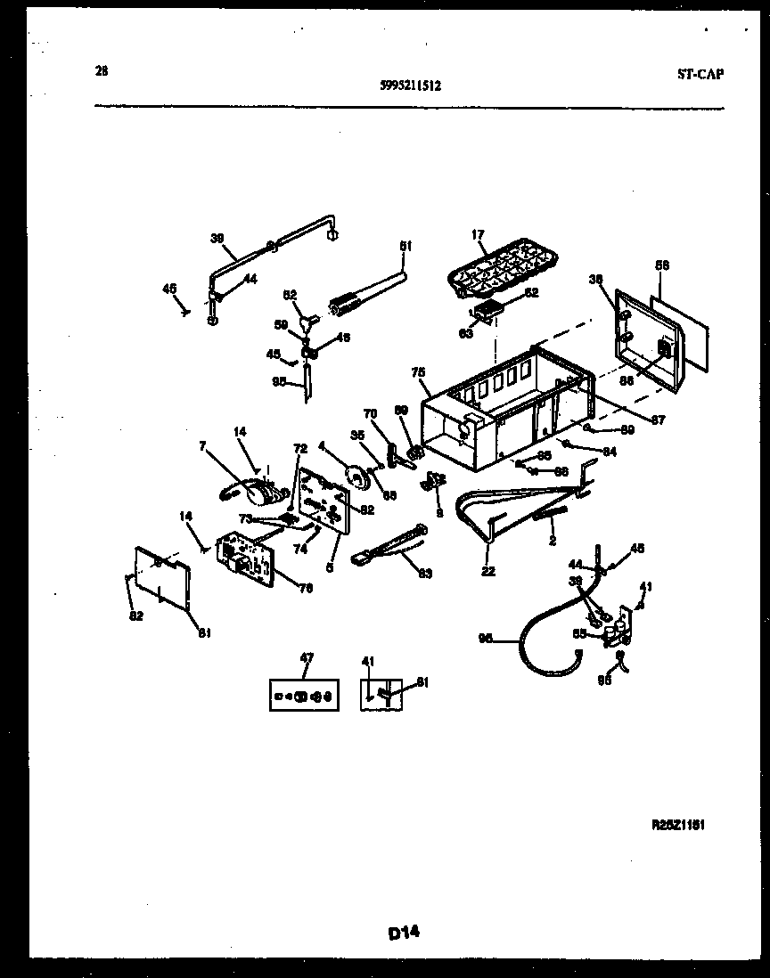 Gibson RS22F9WX1B ice maker and installation parts diagram