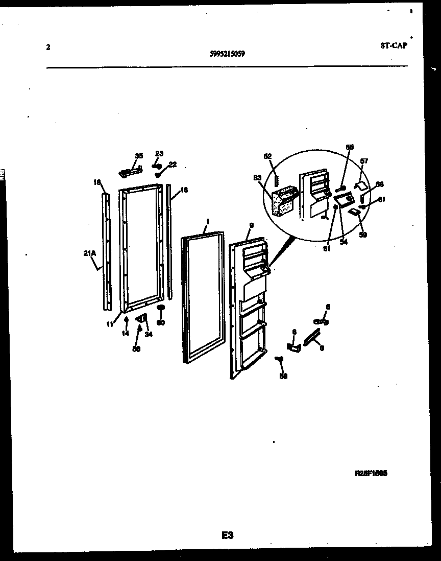 Gibson RS22F9DX1C freezer door parts diagram