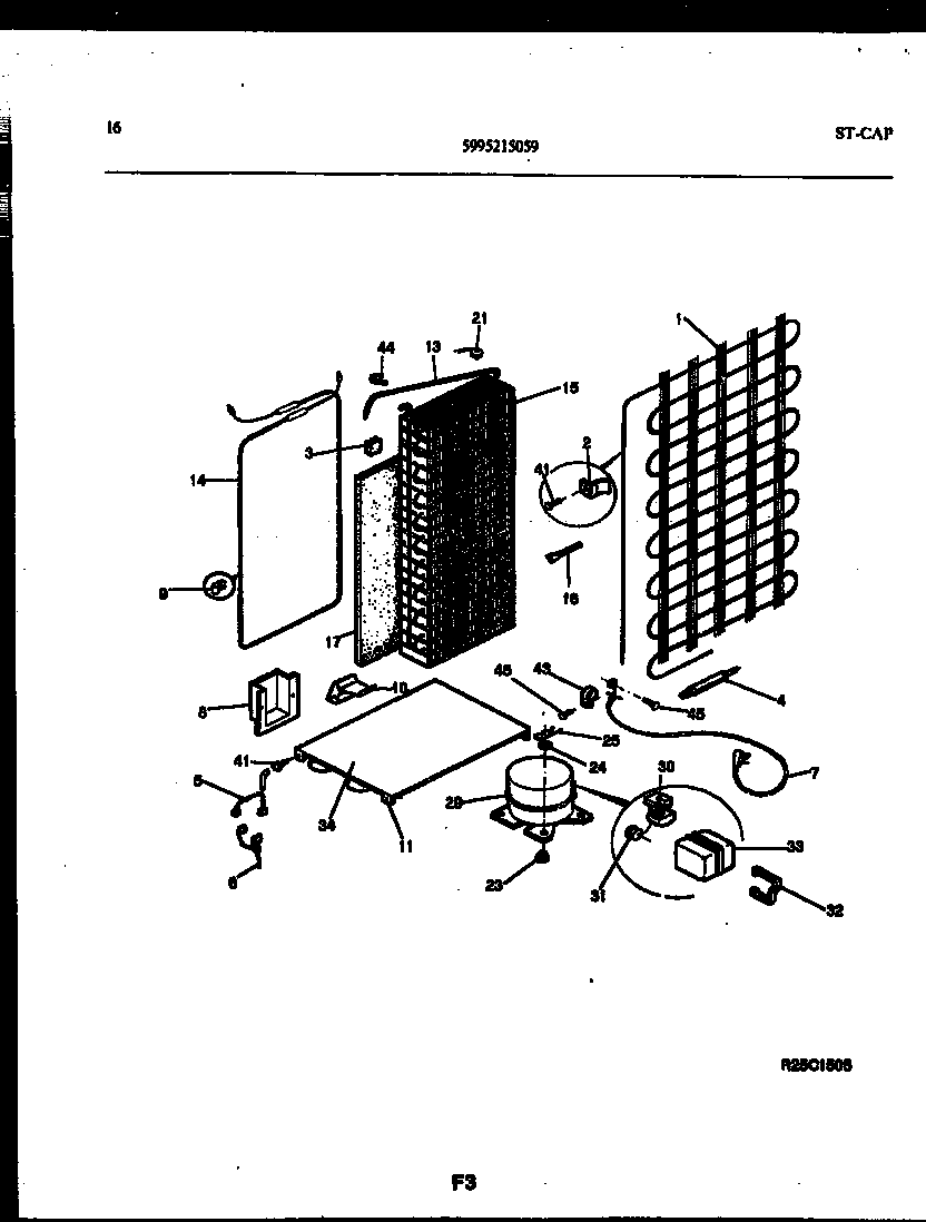 Gibson RS22F9DX1C system and automatic defrost parts diagram