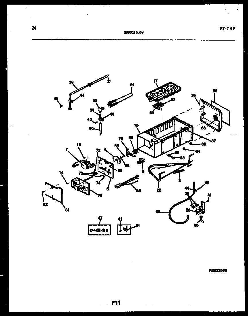 Gibson RS22F9DX1C ice maker and installation parts diagram