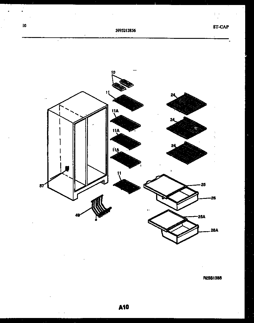 Gibson RS19F3YX1C shelves and supports diagram