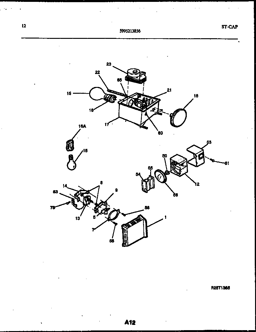 Gibson RS19F3YX1C refrigerator control assembly, damper control assembly and f diagram