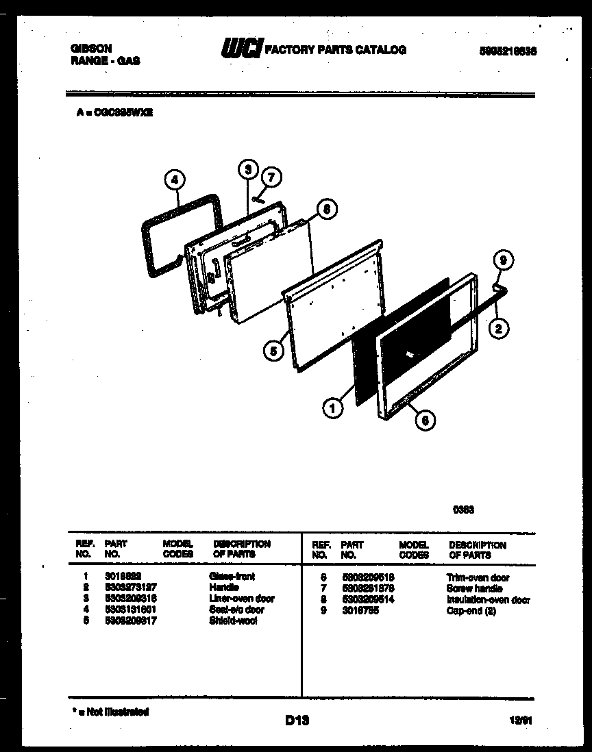 Gibson CGC3S5WXE door parts diagram
