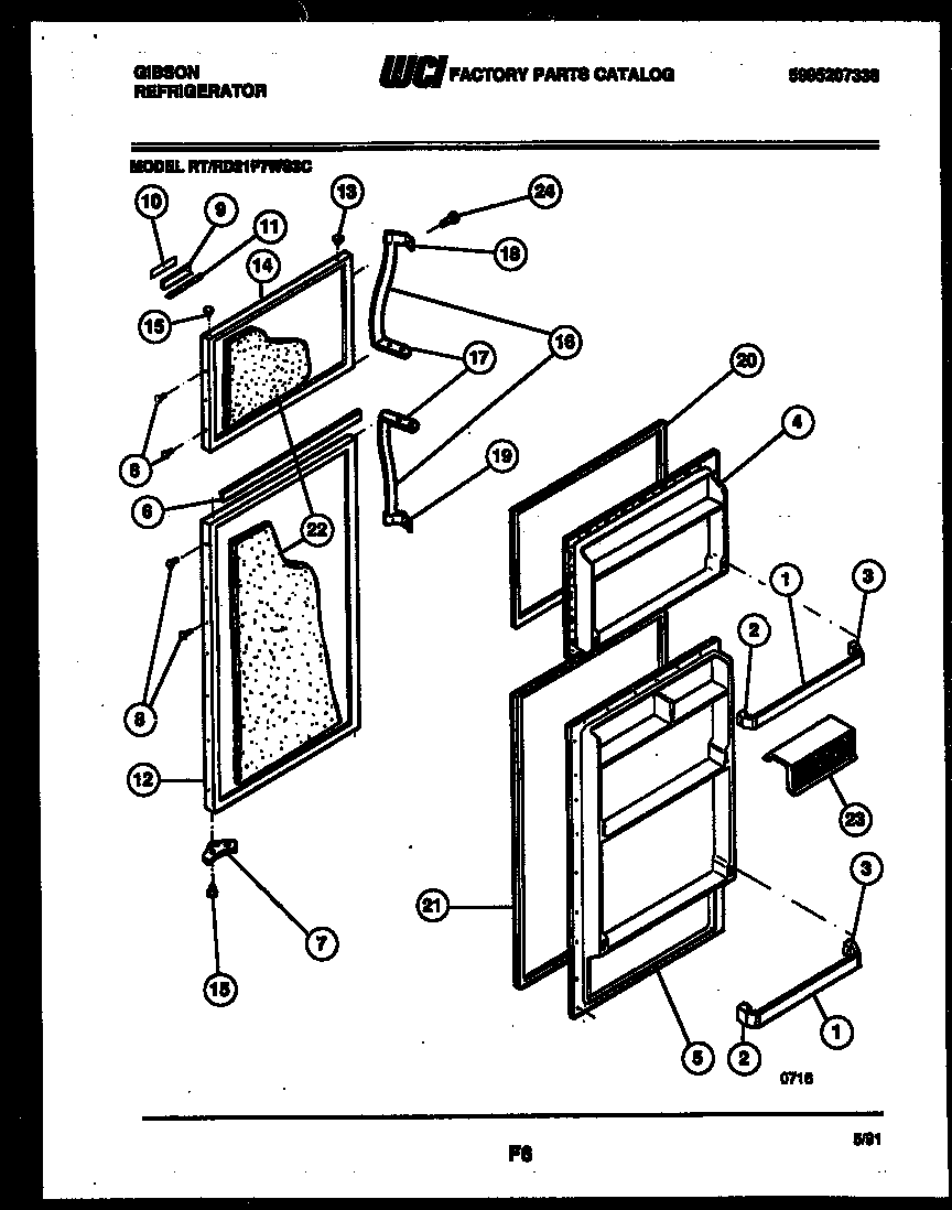 Gibson RD21F7WS3C door parts diagram