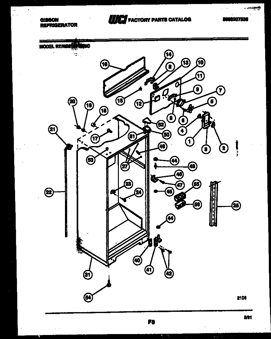 Gibson RD21F7WS3C cabinet parts diagram